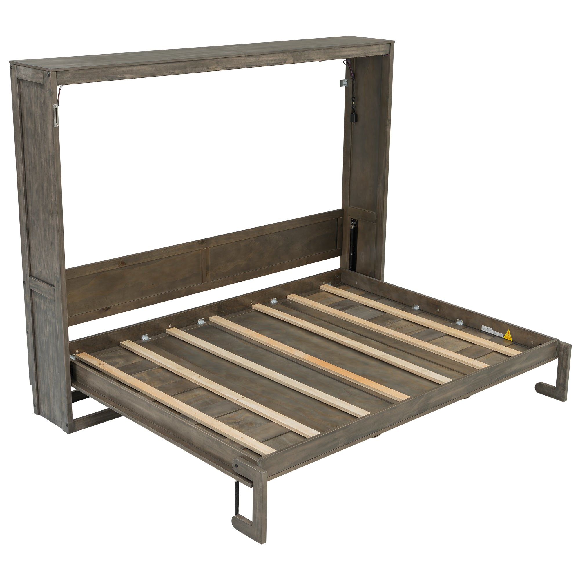[variant:N8470004035D-1] Queen LED Murphy Bed Cabinet – Brown image 20