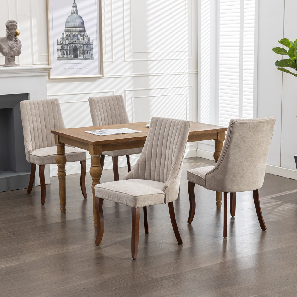 [variant:W5755P474631] Rayon Set of 2 Beige Fabric Dining Chairs image 16