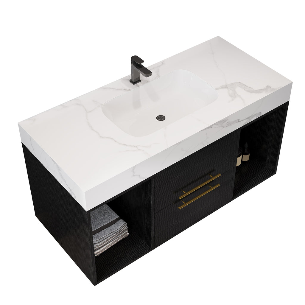 [variant:W5307S00005] Floating Bathroom Vanity with Ceramic Sink – 39.4-Inch image 9