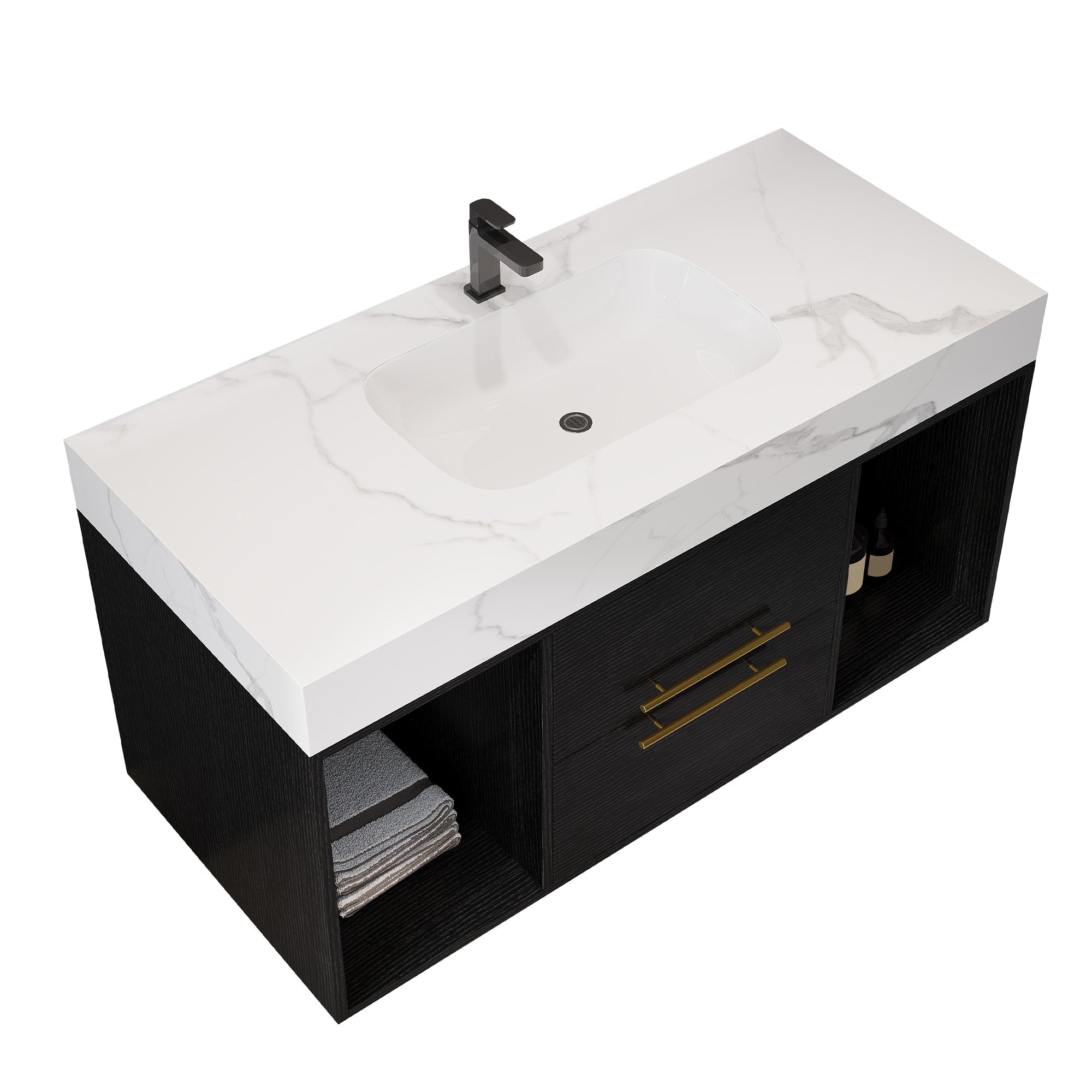 [variant:W5307S00005] Floating Bathroom Vanity with Ceramic Sink – 39.4-Inch image 9