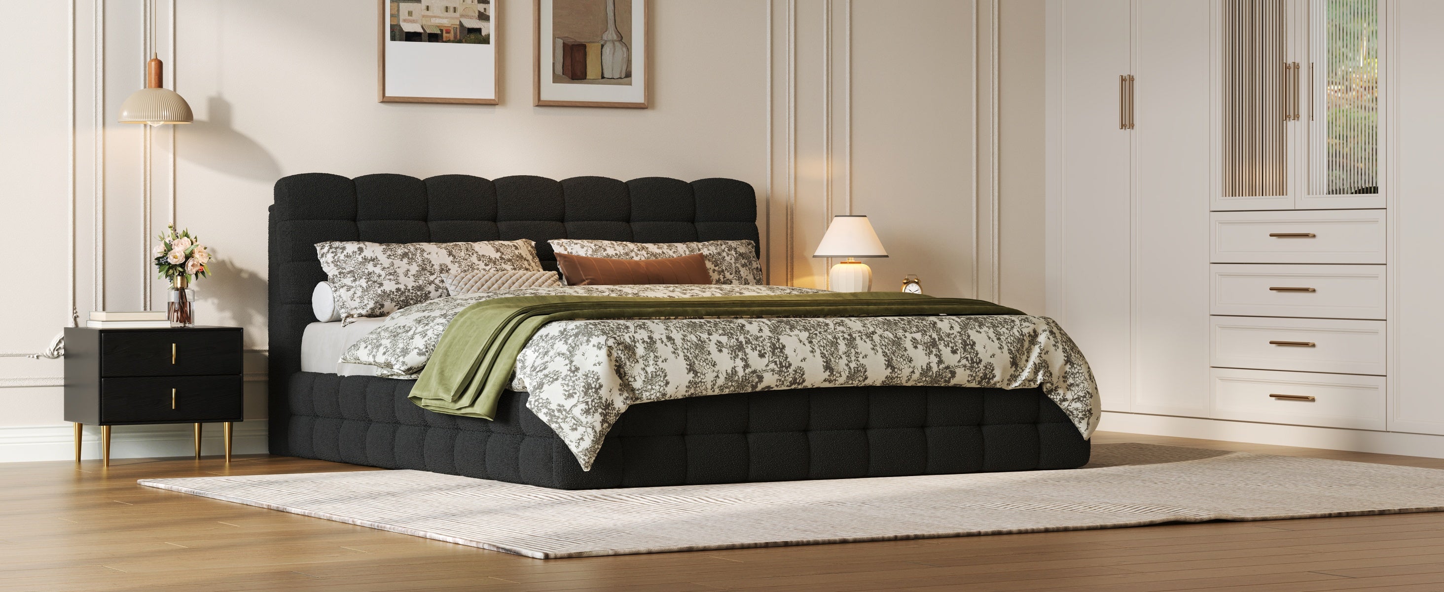 [variant:HS451572AAB] Queen Hydraulic Lift Storage Bed – Black image 22