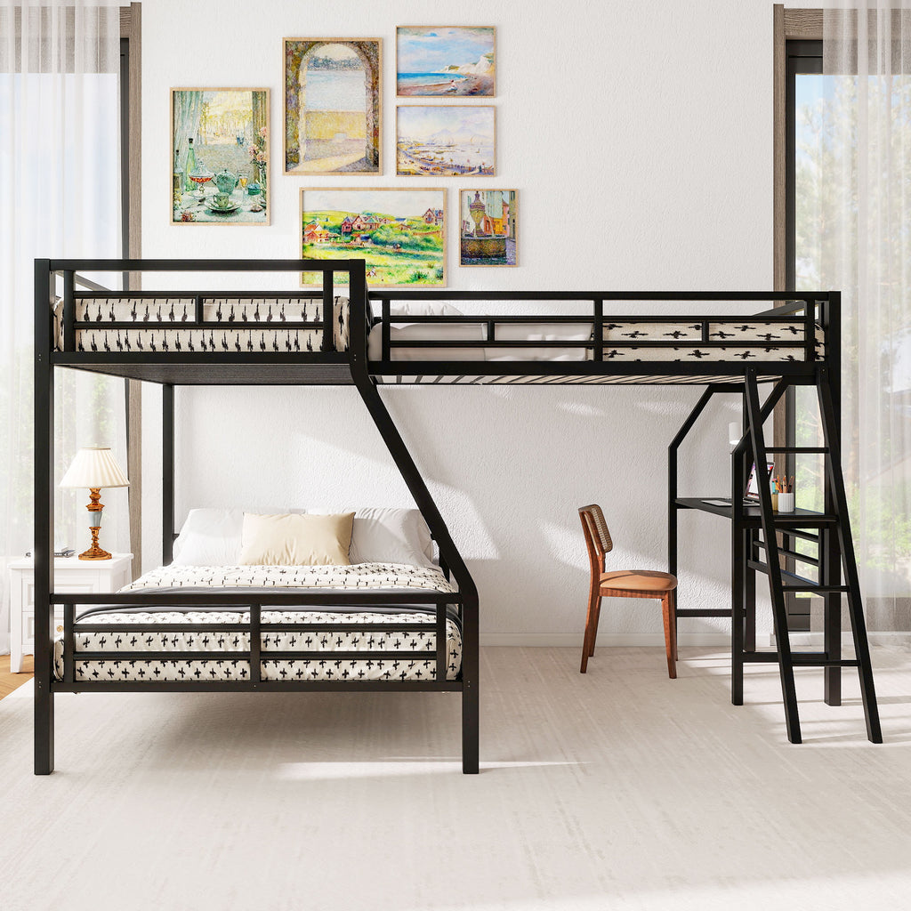 [variant:N8470000606B] Twin-over-Full Bunk and Twin Loft Bed with Desk image 3