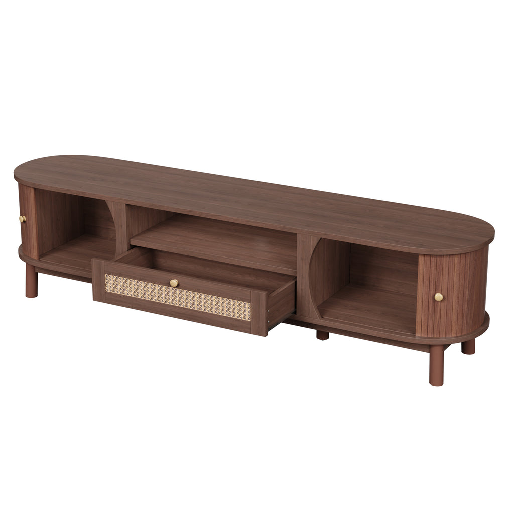 [variant:GA725398N] Walnut TV Stand and Coffee Table Set image 15