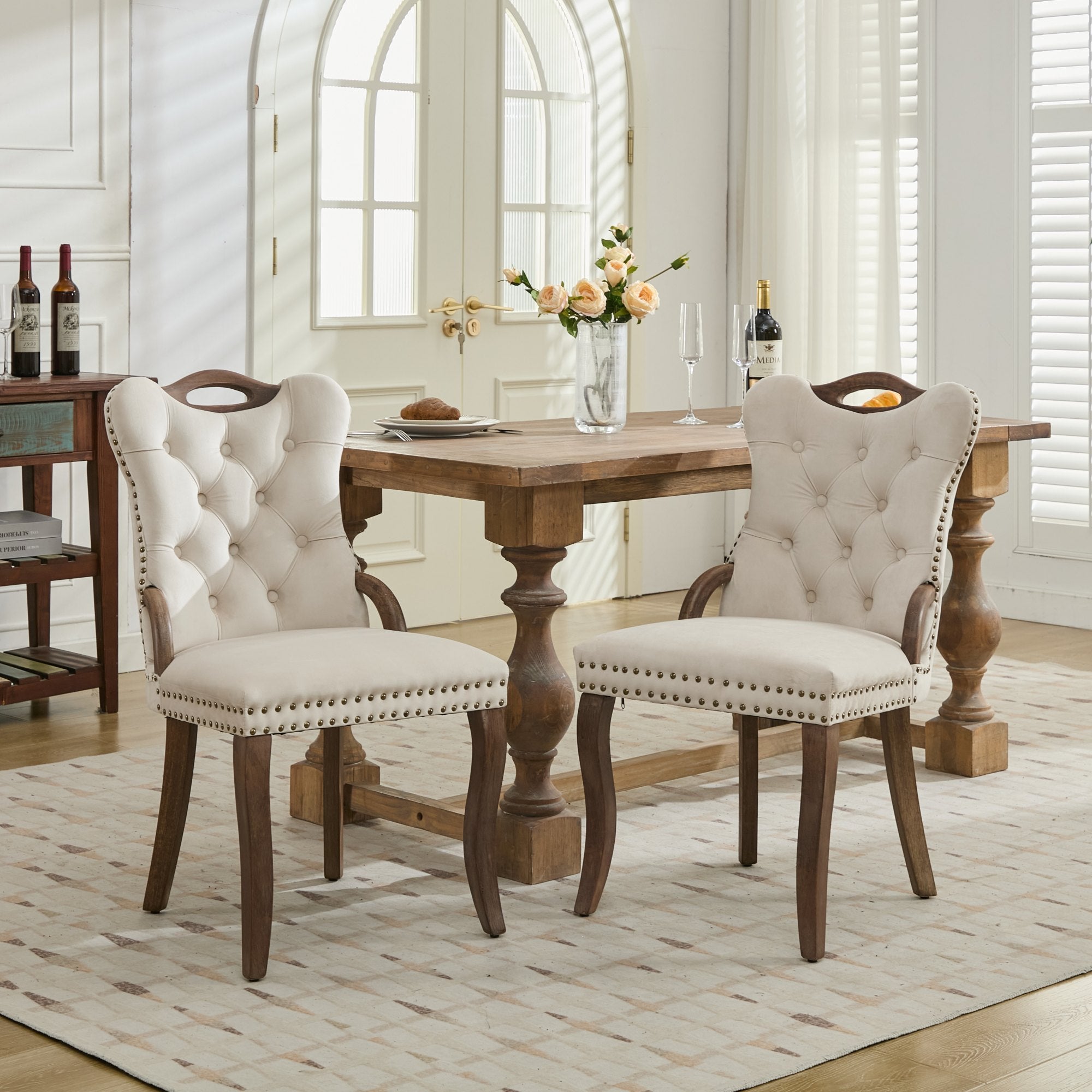 [variant:W5755P512977] Tufted Velvet Dining Armchairs – Set of 2 image 20
