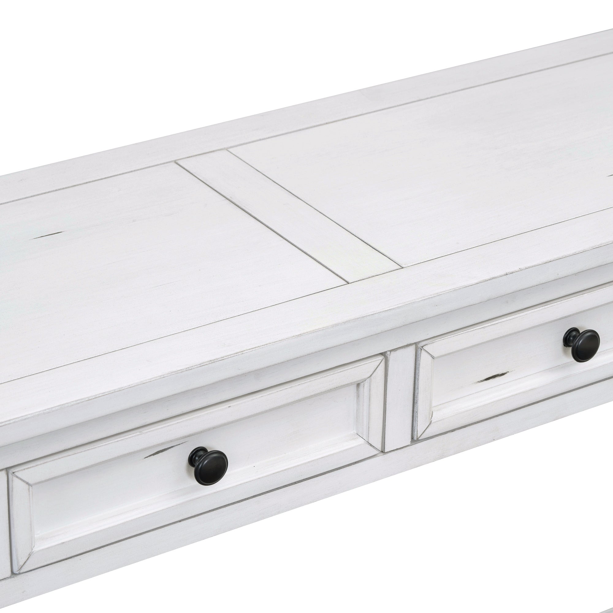 [variant:N852P245606K] Console Table with Drawers & Bottom Shelf – Antique White image 16