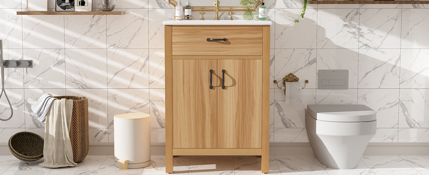 [variant:N848P469792N] Solid Wood Bathroom Vanity with Ceramic Sink – 24-Inch image 25