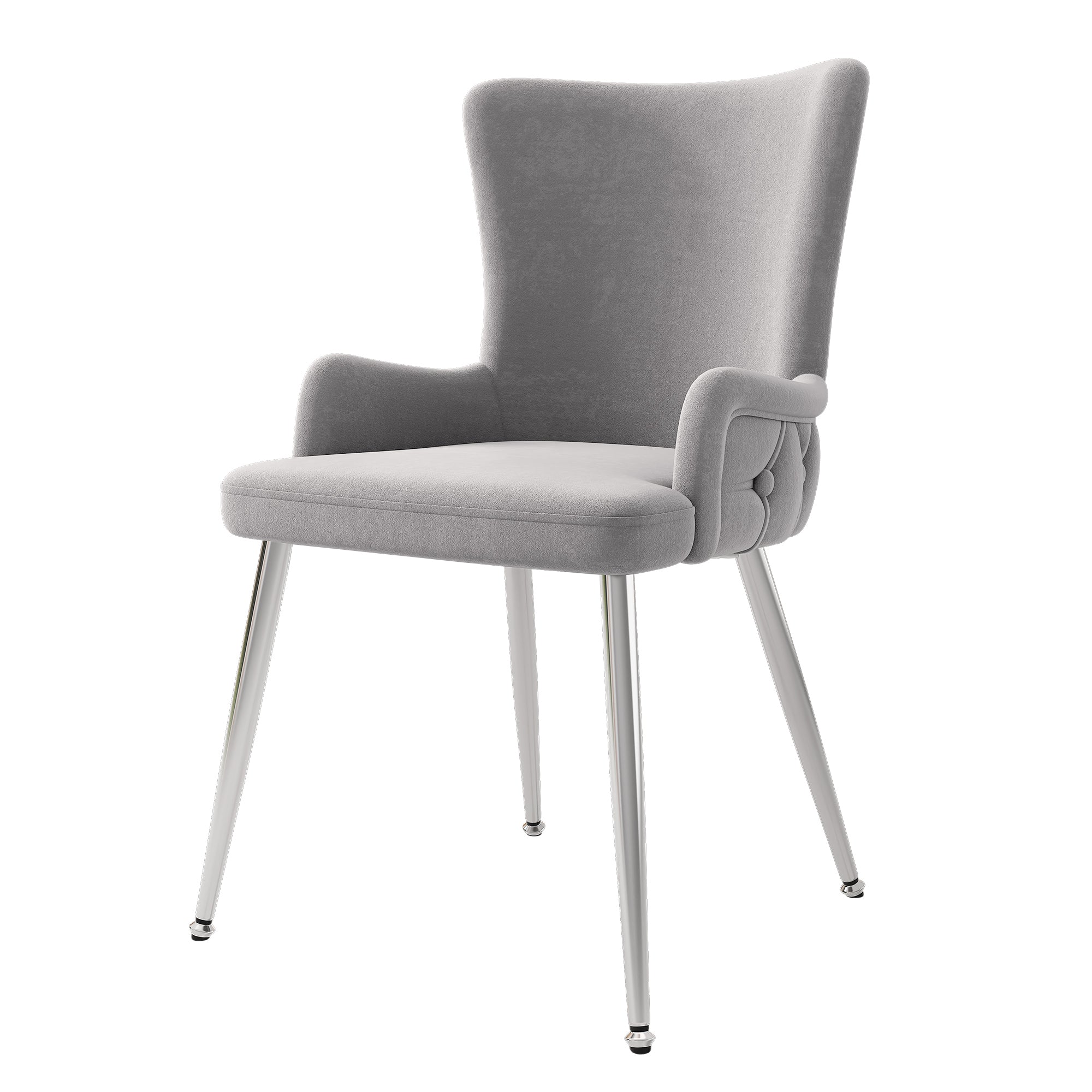 [variant:N859P375239G] Set of 2 Tufted Gray Velvet Dining Chairs image 10