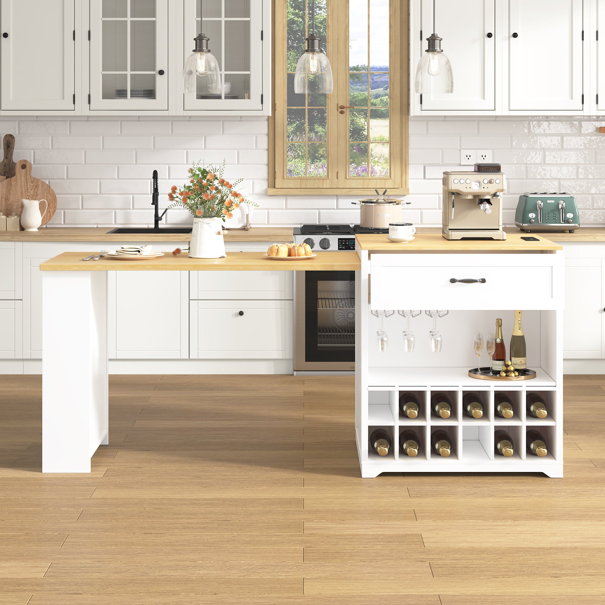 [variant:WT000005AAK] Rolling Bar Cabinet with Power Outlet image 2