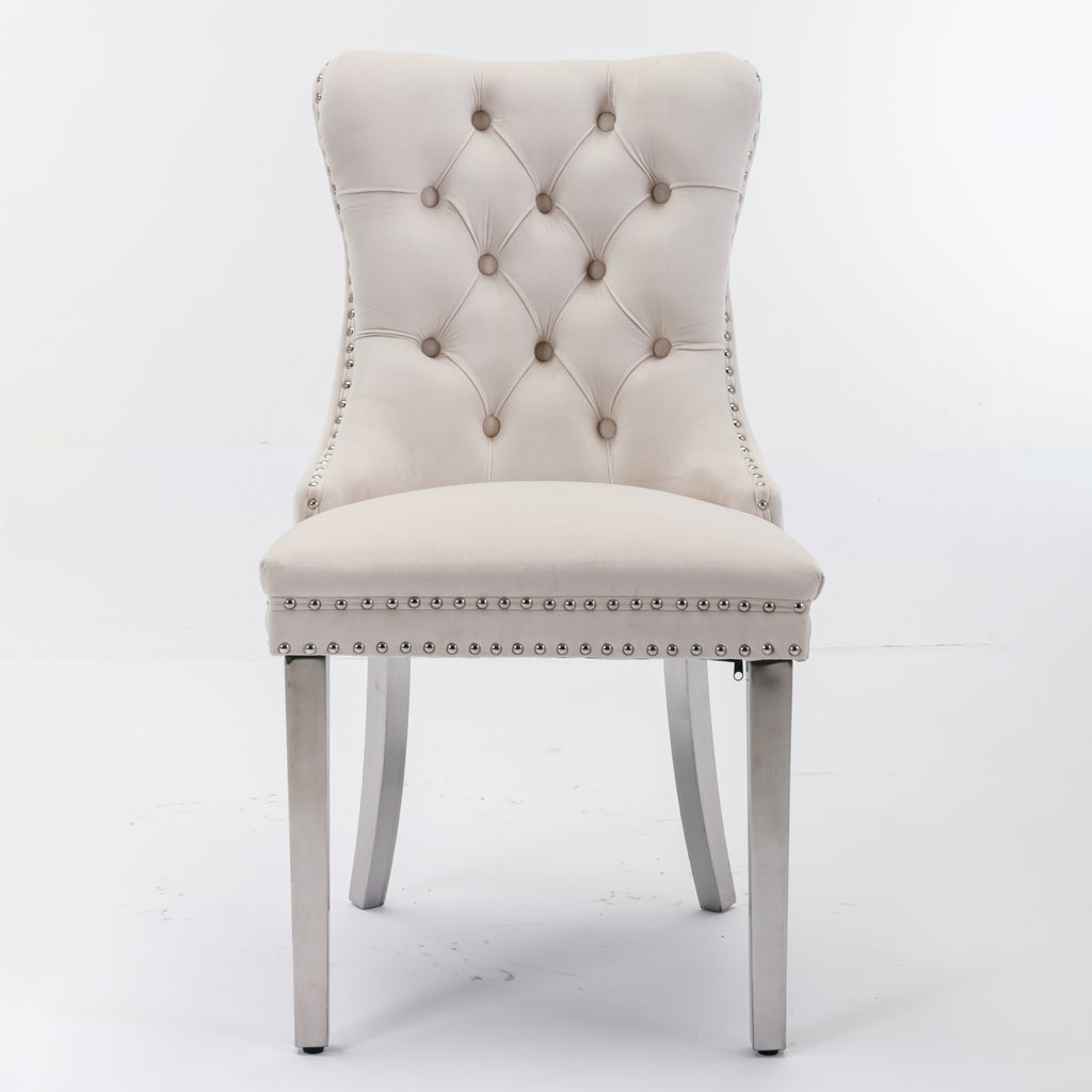 [variant:W5755P474574] Tufted Velvet Dining Chairs – Set of 2 image 2