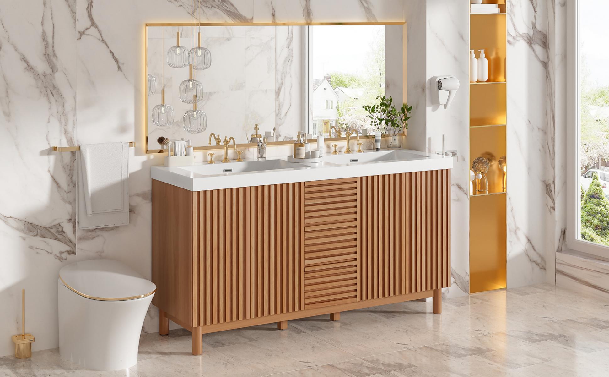 [variant:N729P000037N] Double-Sink Bathroom Vanity with Storage – 59.3-Inch image 33