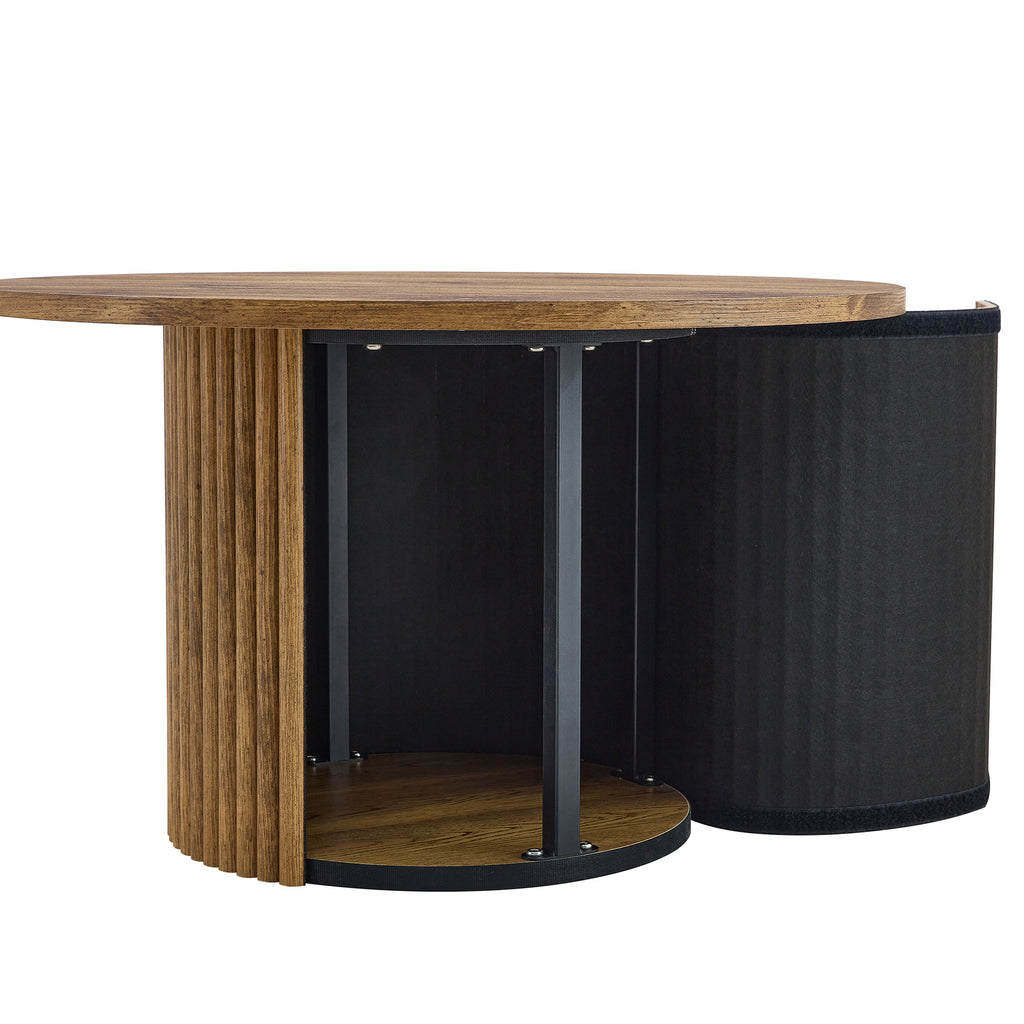 [variant:W3806P404738] Round Fluted Coffee Table with Metal Frame – 27.5-Inch image 17