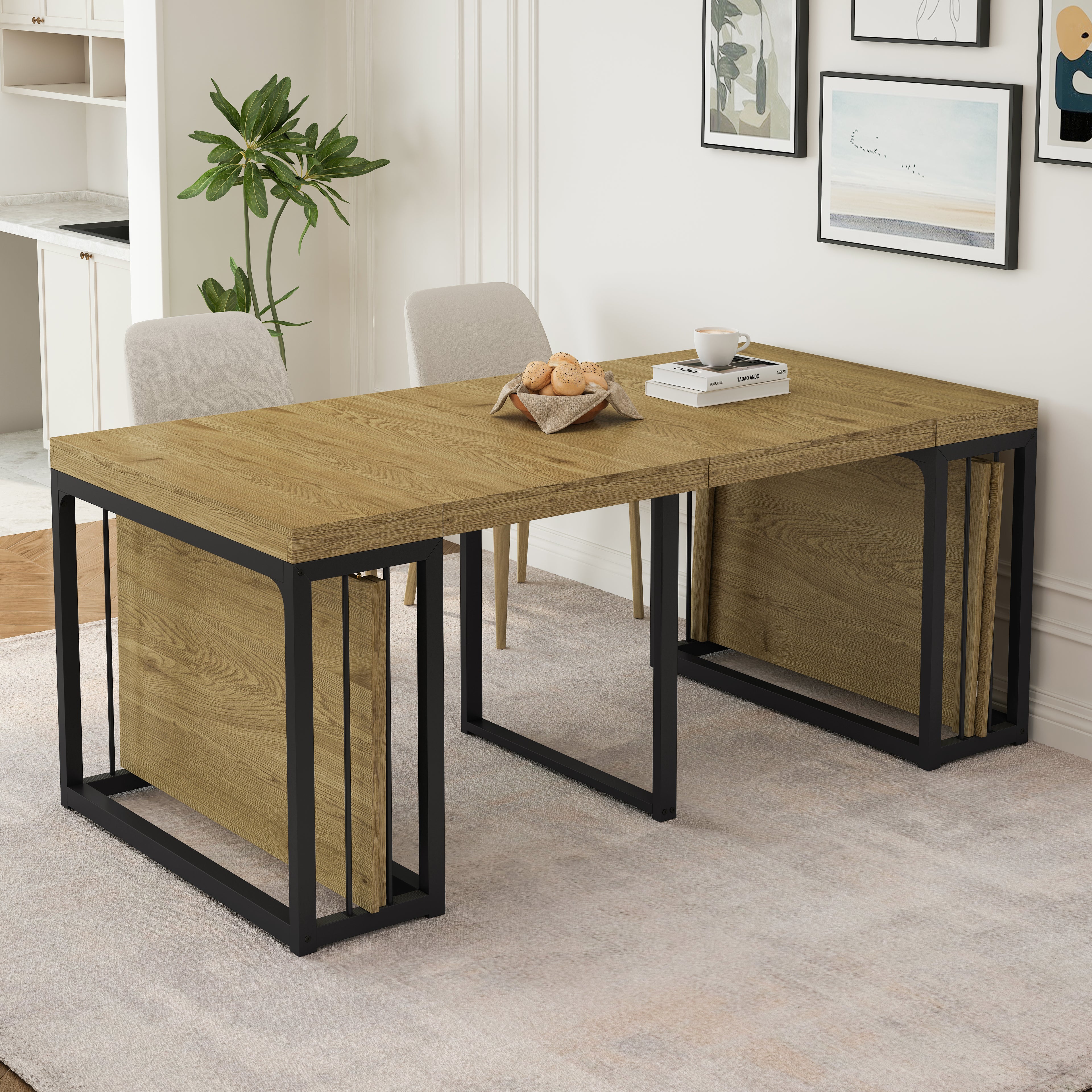 [variant:W3679S00001] Extendable Dining Table for 2–10 – Wild Oak image 2