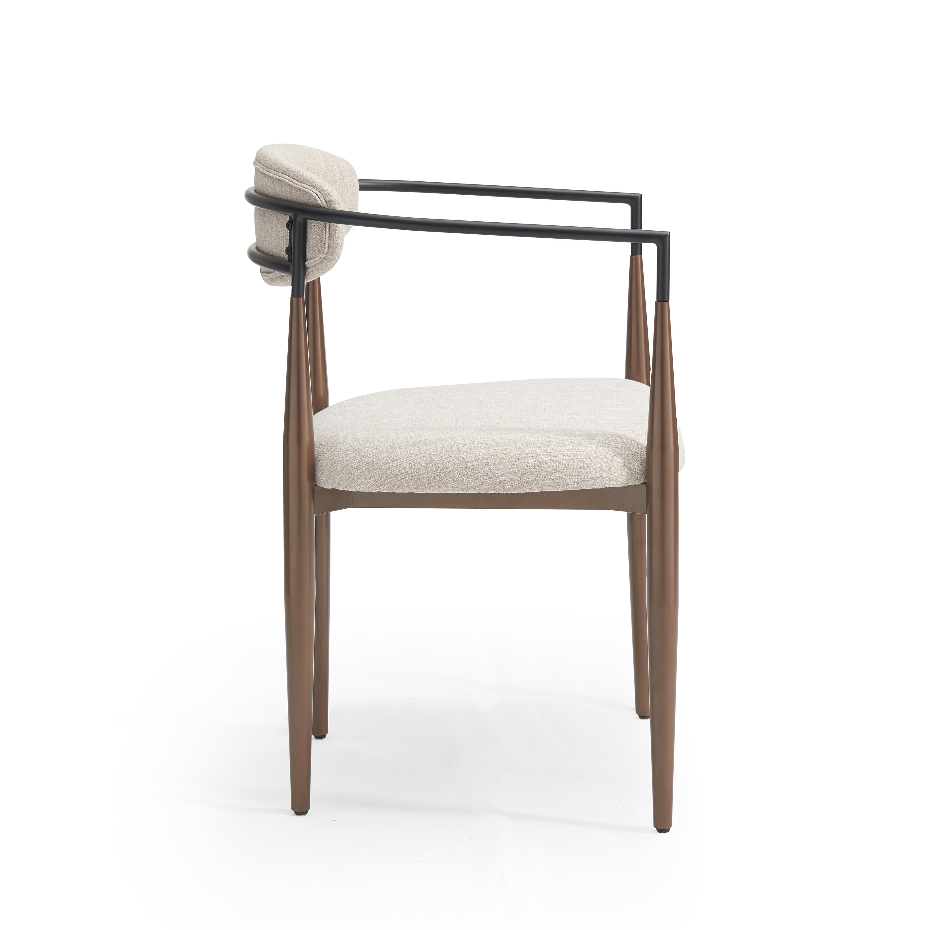 [variant:N872P280326H] Set of 2 Beige Upholstered Metal Dining Chairs image 5