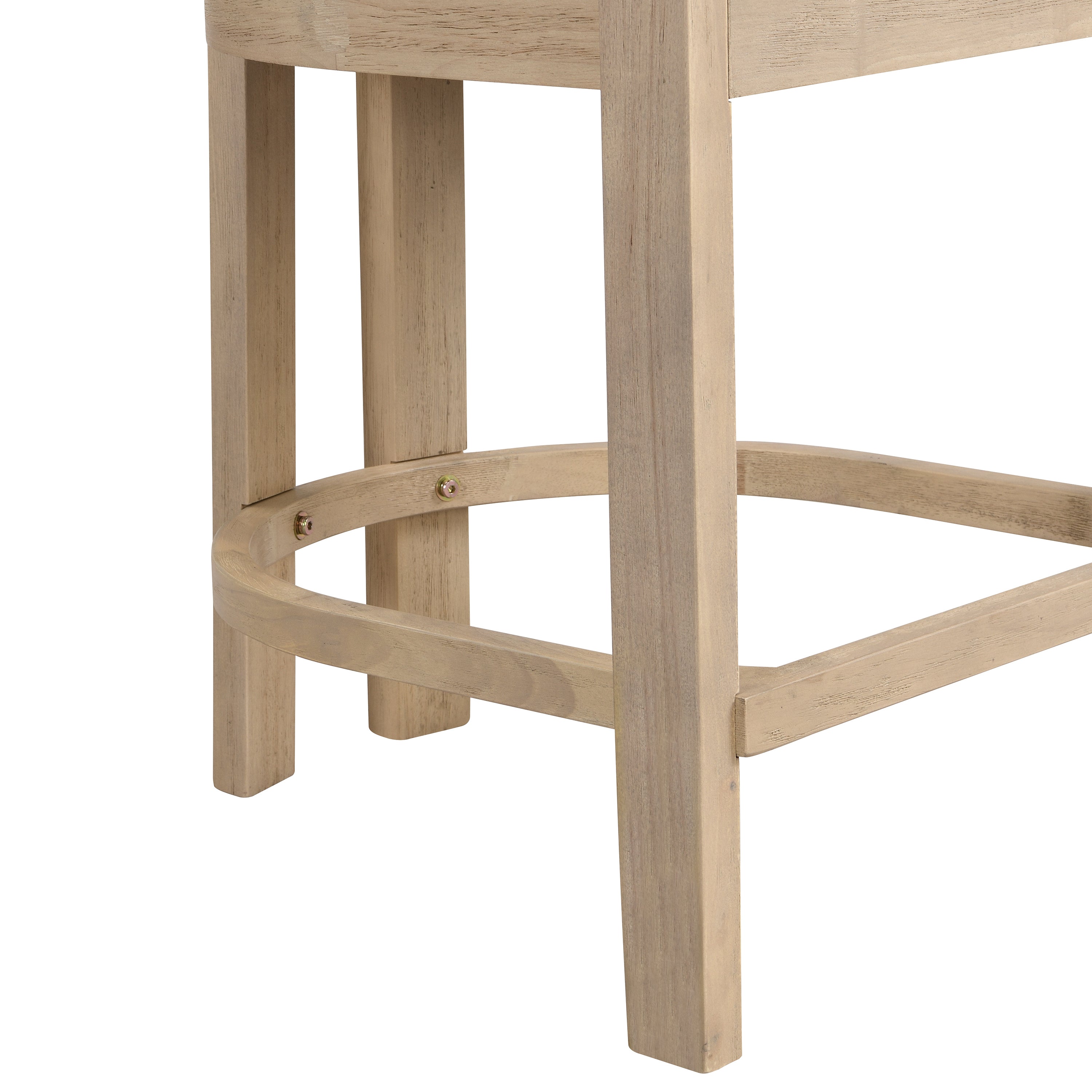 Set of 2 Upholstered Counter Stools — [variant:N872P375625A] Beige,Natural Ash image 9