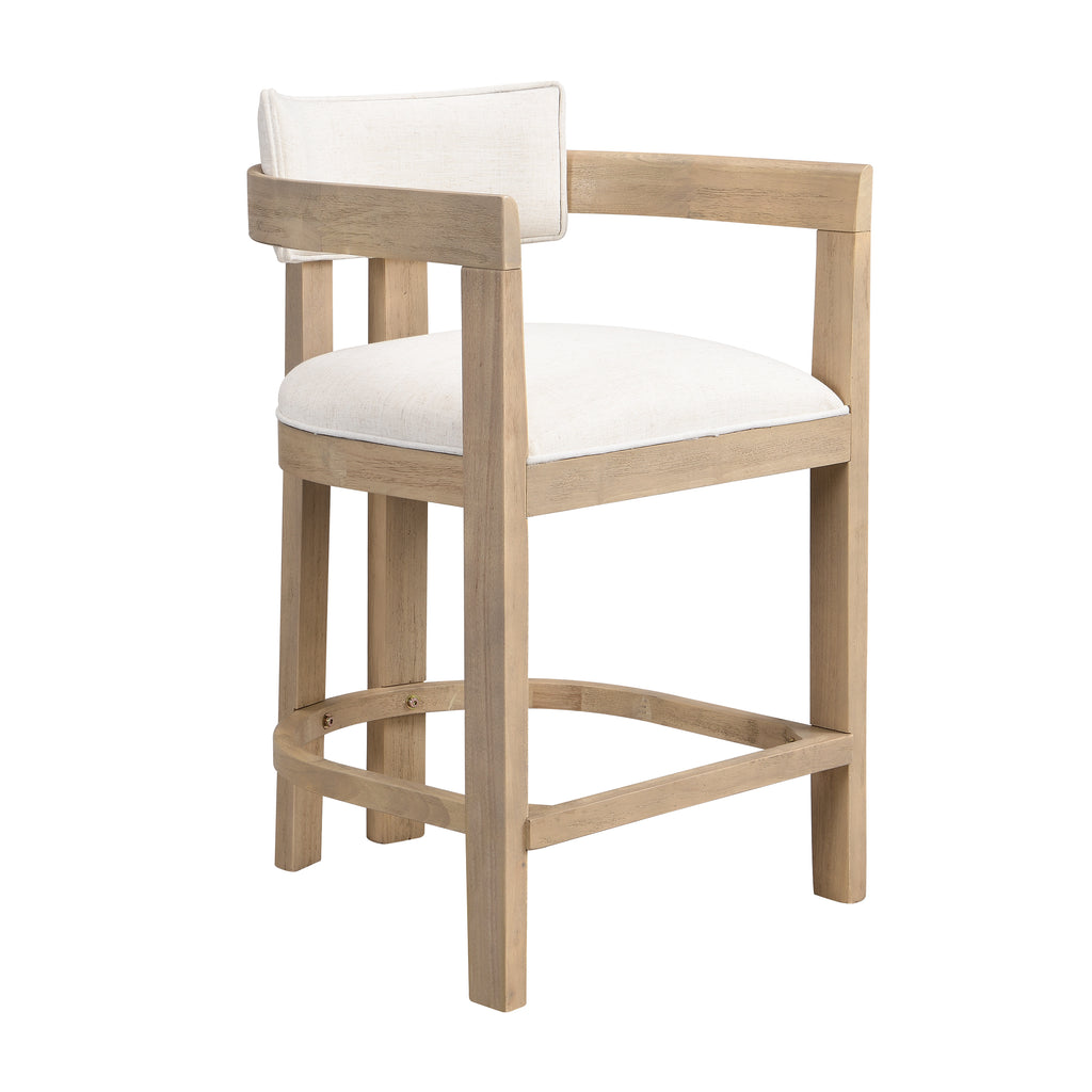 Set of 2 Upholstered Counter Stools — [variant:N872P375625A] Beige,Natural Ash image 4