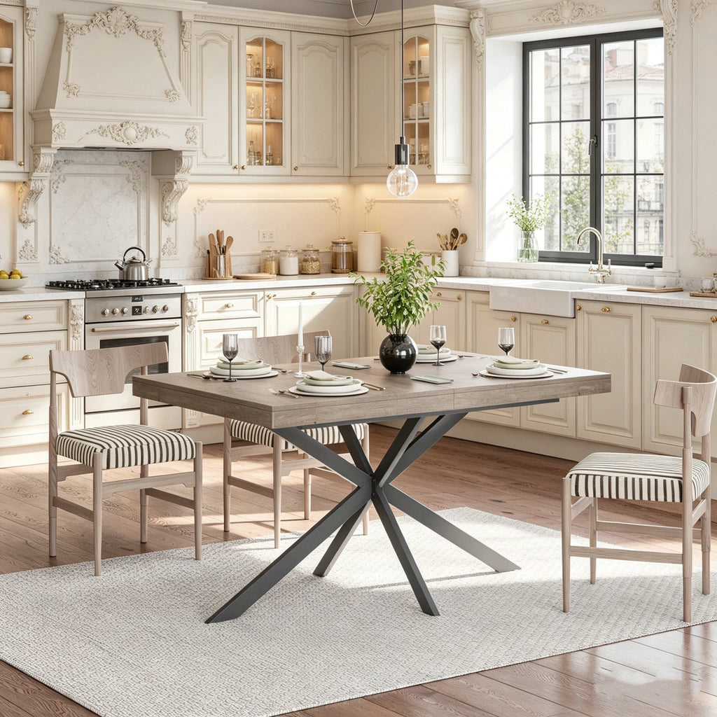 Extendable Dining Table with Hidden Storage – 55–71 Inch — [variant:W3679P437342] Gray image 4