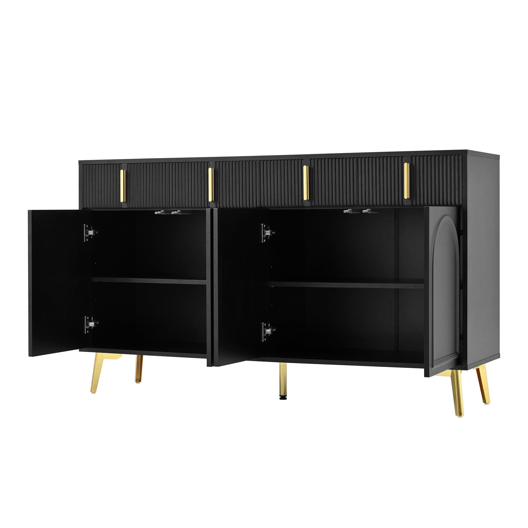 [variant:GA0021S] 4-Door Sideboard with 4 Drawers – Black and Gold image 17