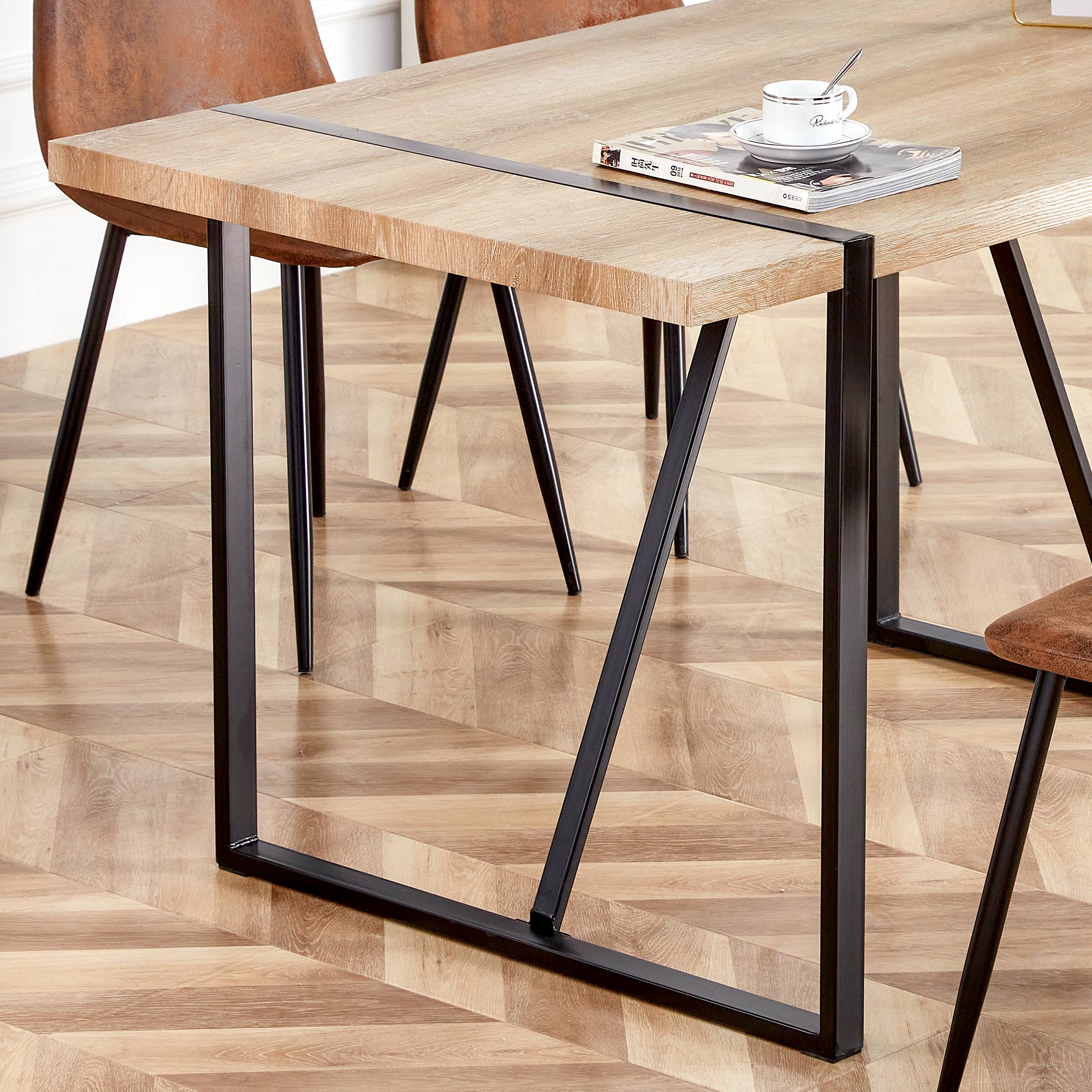 [variant:W3806P405273] Wood-Grain Dining Table – 55-Inch image 9