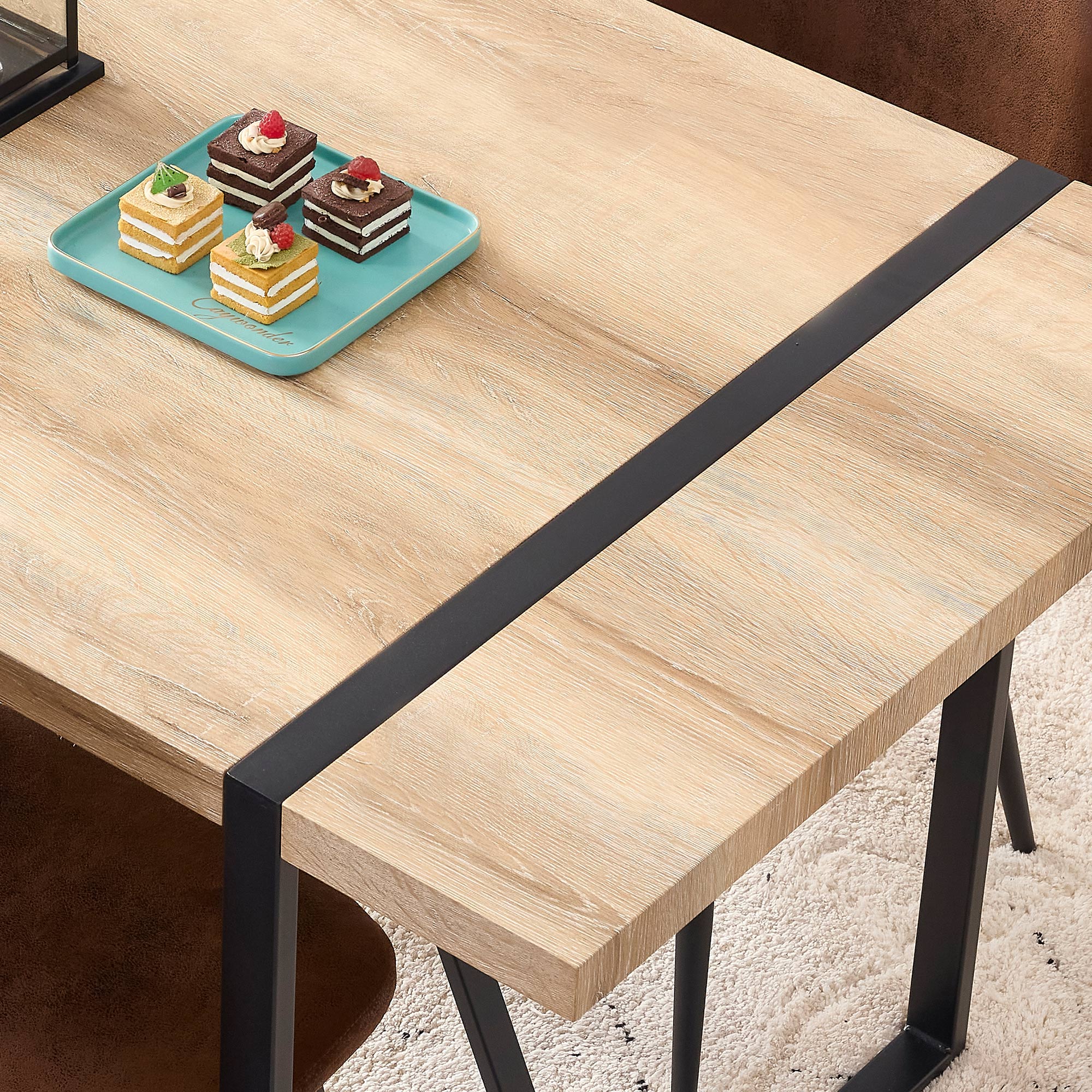 [variant:W3806P405273] Wood-Grain Dining Table – 55-Inch image 18