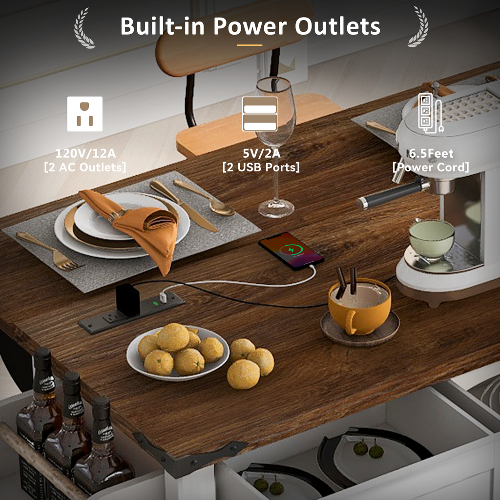 [variant:N853S379573W] Farmhouse Kitchen Island with Drop Leaf, Power Outlet and Sliding Barn Doors – 53.75-Inch image 28