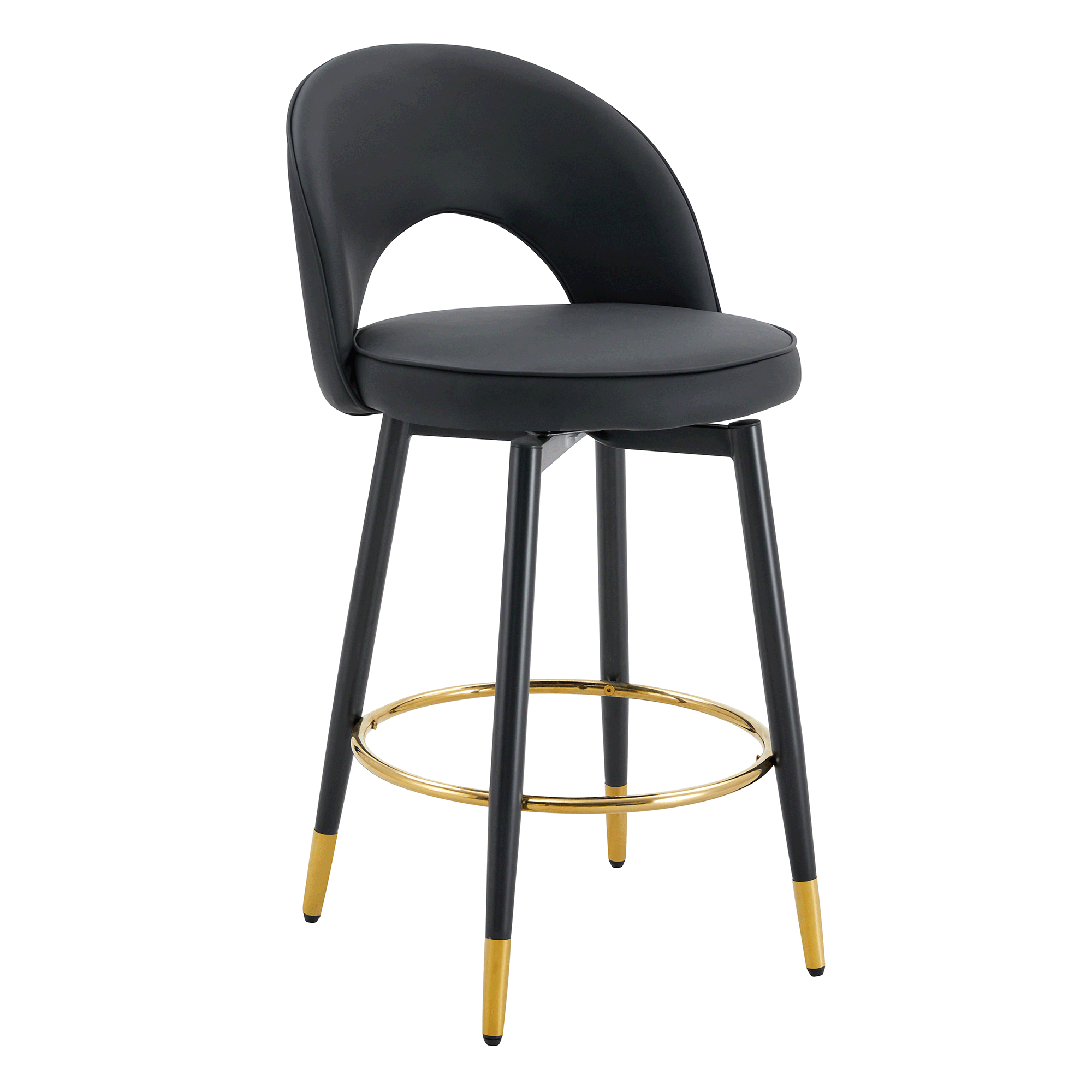 [variant:W3806P404776] 360° Swivel PU Leather Bar Stools – Set of 2 image 23