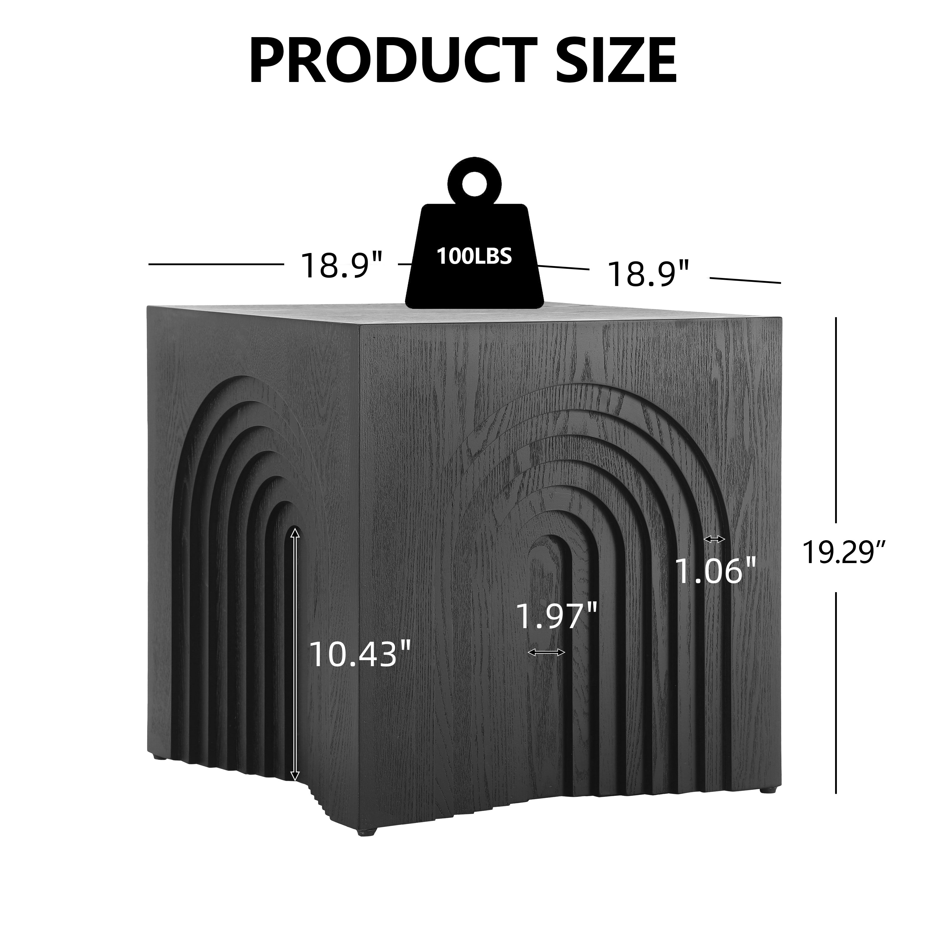 Round Wood End Table — [variant:N876P386371B] Black image 2