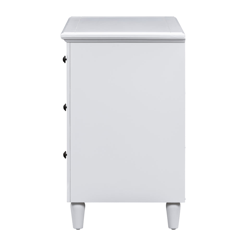 3-Drawer Painted Nightstand – 28-Inch — [variant:N889P444140K] White image 8