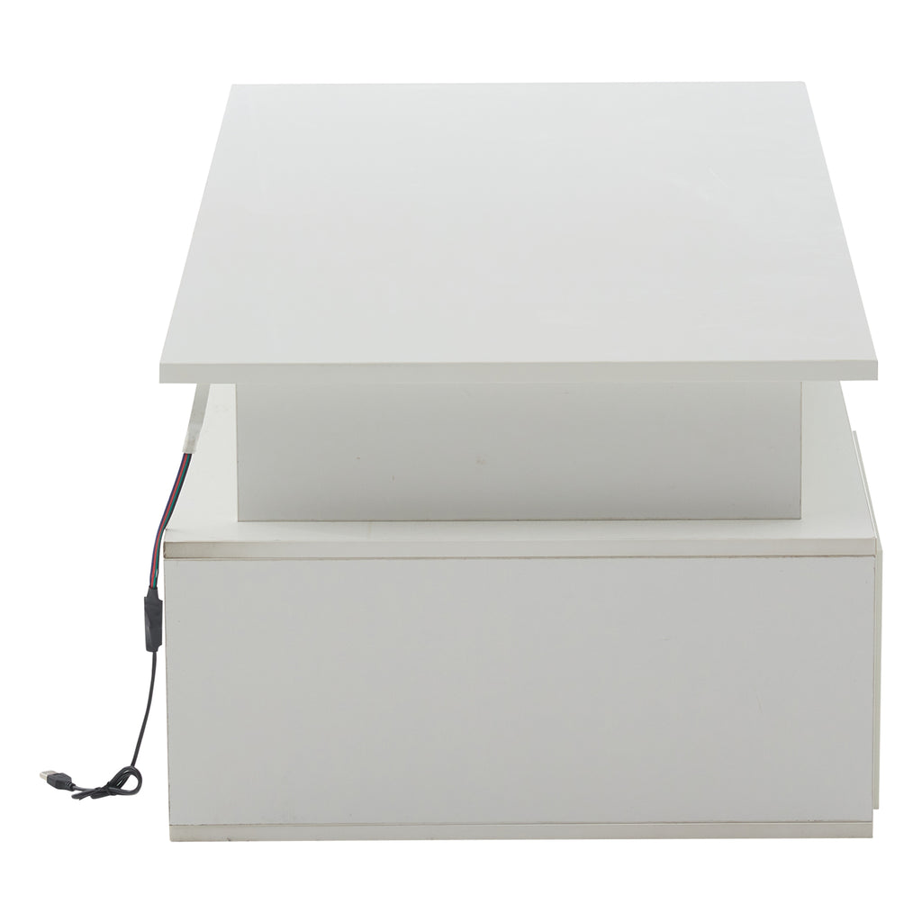 [variant:N892P428788W] High-Gloss LED Coffee Table with Open Storage image 27