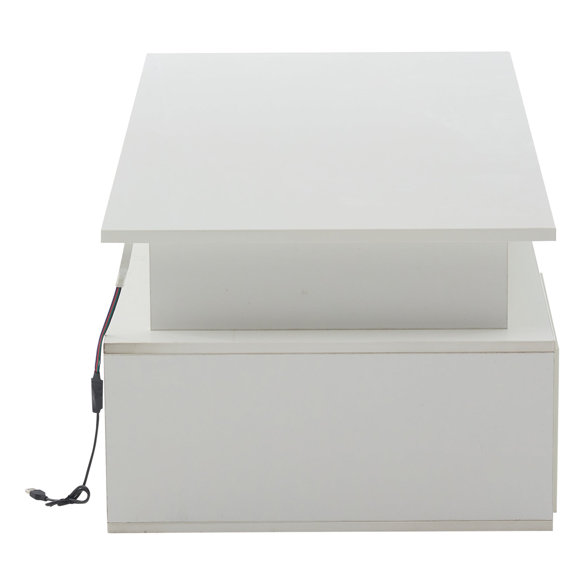[variant:N892P428788W] High-Gloss LED Coffee Table with Open Storage image 27