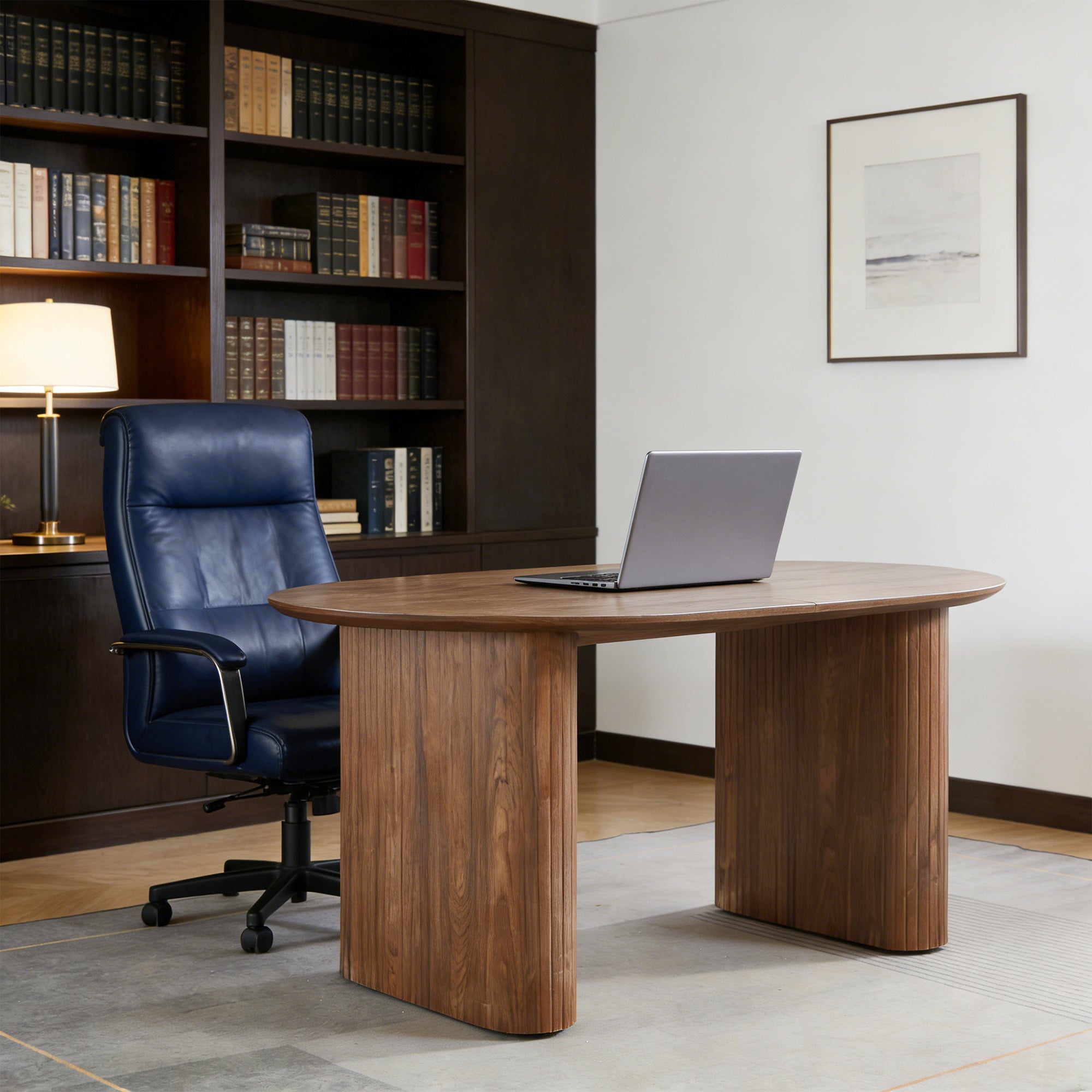 Extendable Oval Dining Table – Oak or Walnut — [variant:W3808S00002] Walnut image 2