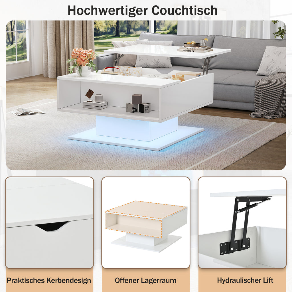 [variant:N892P428789W] High-Gloss Hydraulic Lift Coffee Table with Storage image 8