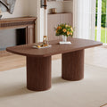 [variant:W3806S00019] Walnut Roman-Column Dining Table – 78.7-Inch image 1