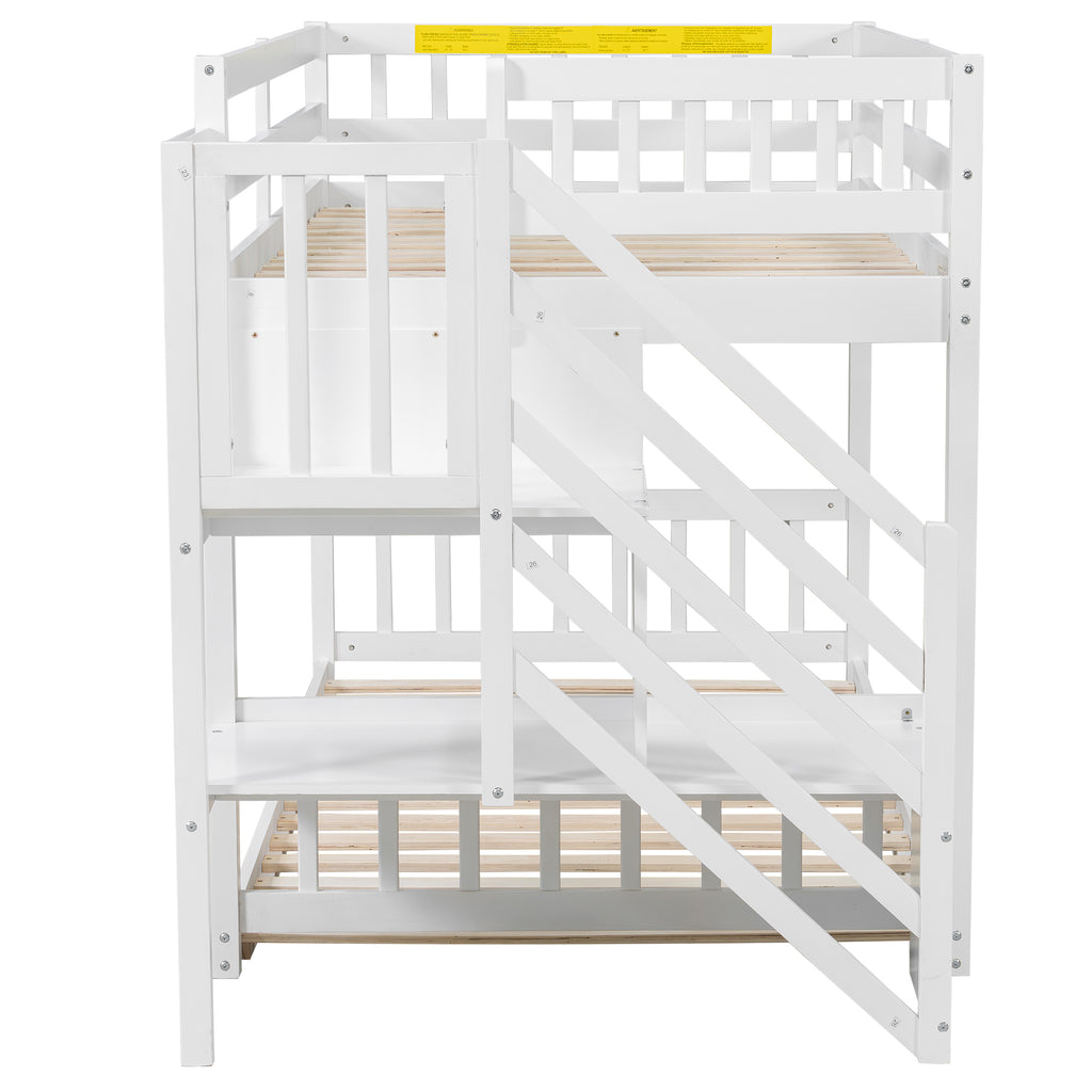 [variant:GX000106AAK] Twin-over-Twin Low-Profile Bunk Bed with Storage Ladder – White image 17