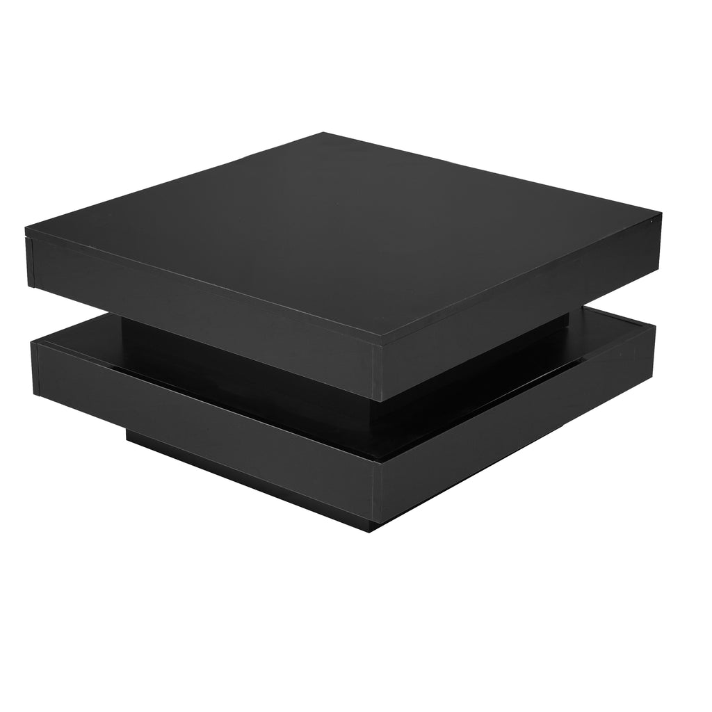 [variant:N892P423297B] Square High-Gloss LED Coffee Table with Rotating Top image 25