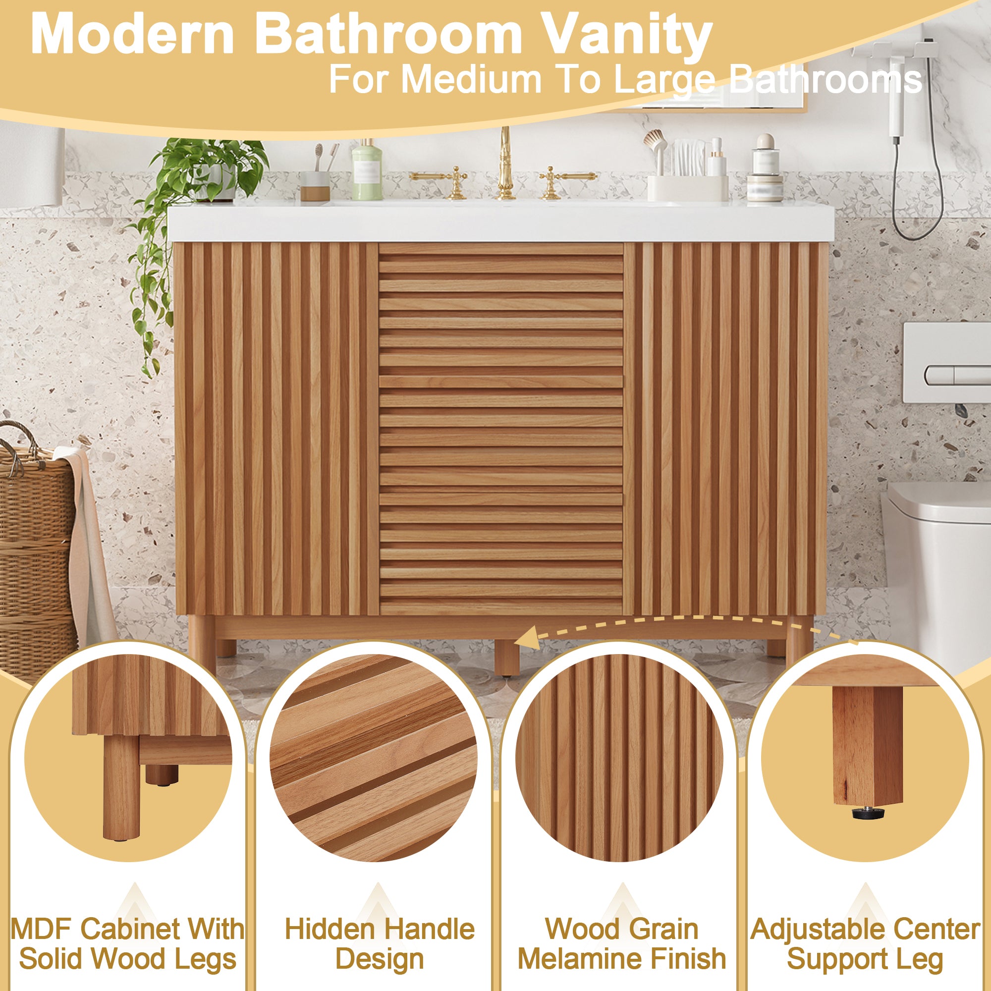 [variant:N729P000036N] Bathroom Vanity with SMC Sink – 47.2-Inch image 15