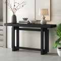 [variant:N889P367136B] Console Table with Triple-Rectangle Pine Base – 59-Inch – Black image 1