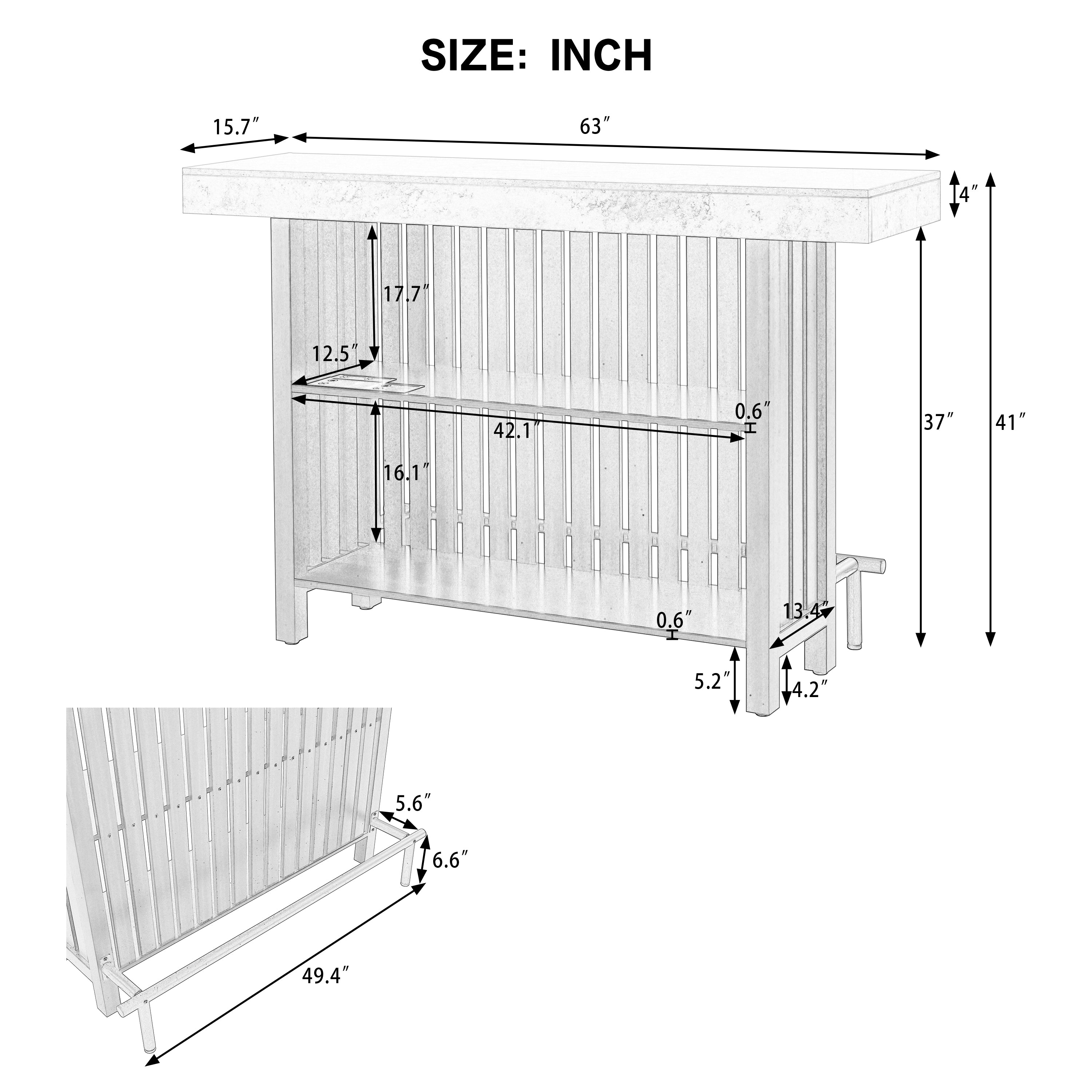 [variant:N889P427904R] 3-in-1 Dining and Bar Table with Wine Storage image 3