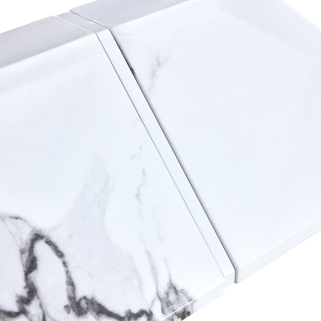 [variant:W3806S00015] White Marble-Look Dining Table image 13