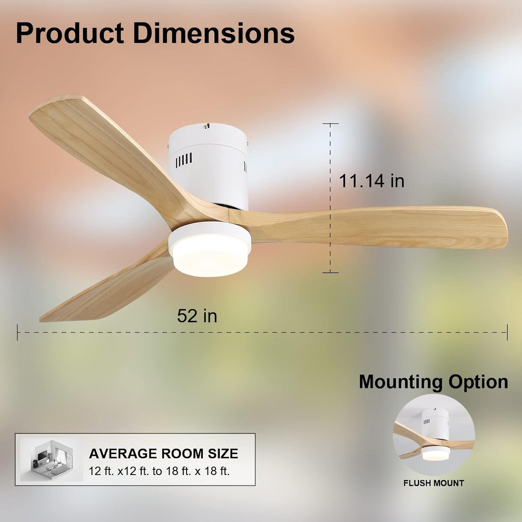 [variant:W5691P514937] Matte White Flush-Mount Ceiling Fan with Light – 52-Inch image 7