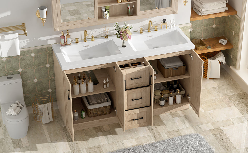 [variant:N848P000035N] Double-Sink Bathroom Vanity with Storage – 59-Inch image 34