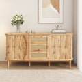 [variant:GA0005O] Rattan Sliding-Door Sideboard – Wood Tone image 1