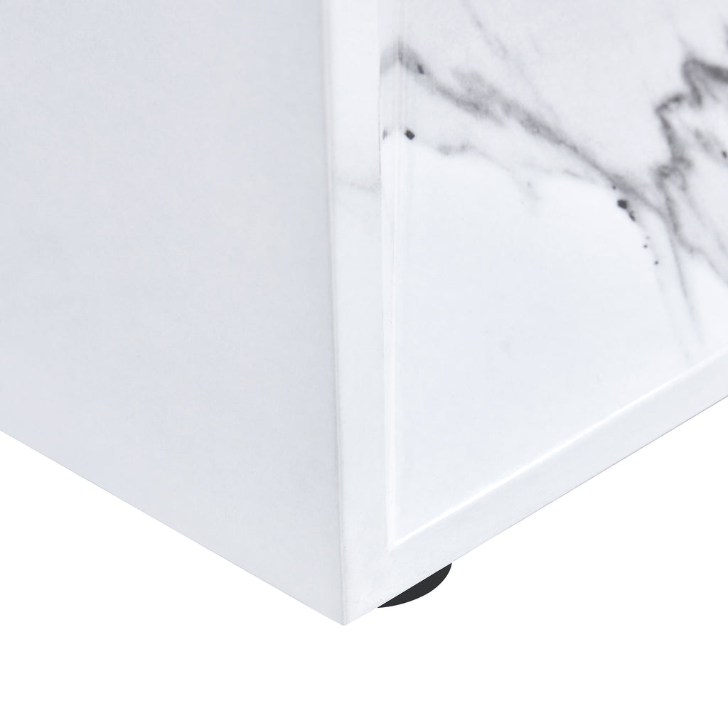 [variant:W3806S00015] White Marble-Look Dining Table image 14