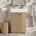 [variant:N729P285504N] Freestanding Bathroom Vanity with Ceramic Sink – 21.6-Inch – Wood image 1