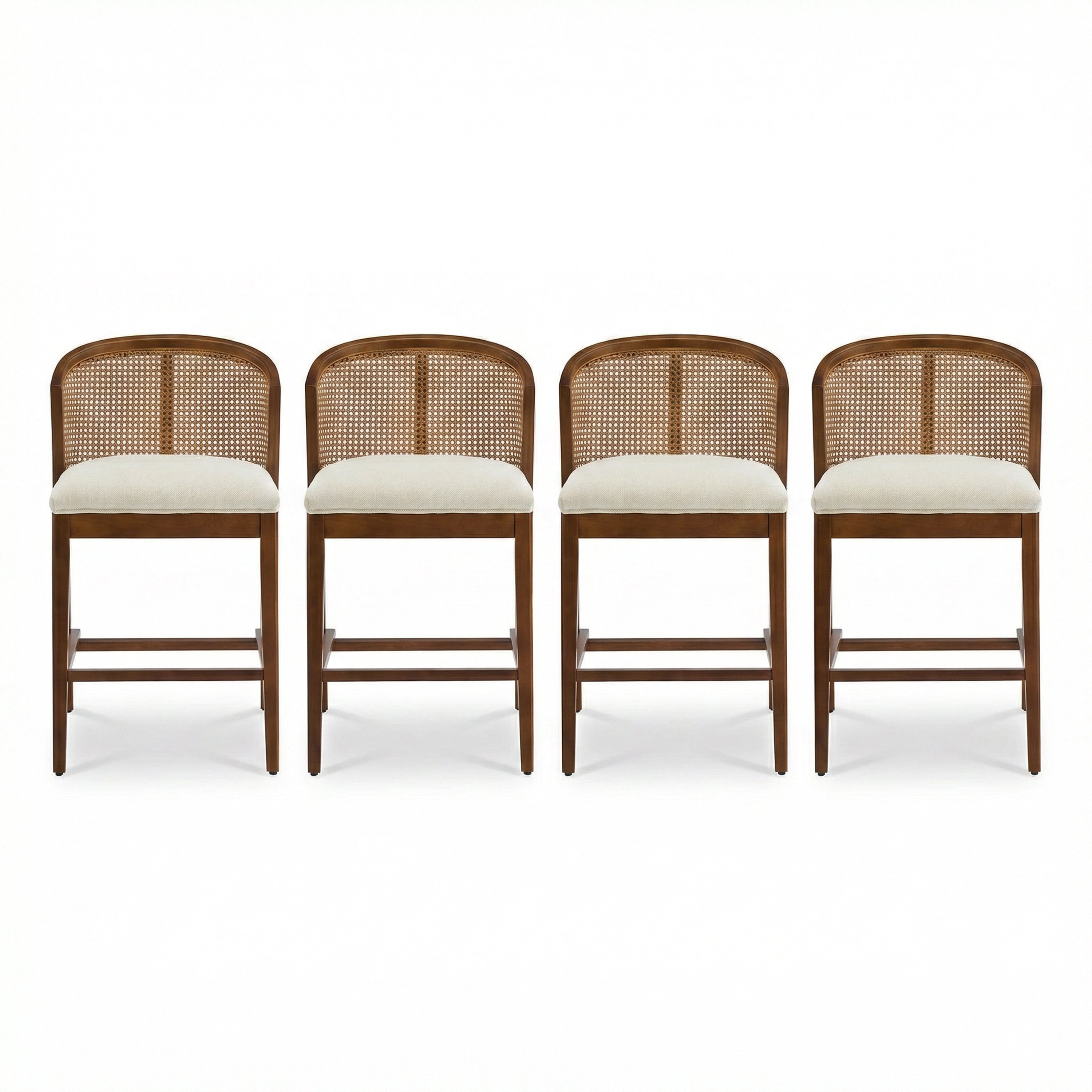 Upholstered Wood Counter Stools – Sets of 2 or 4 — [variant:N897P439502W-S4] Beige,Walnut image 3
