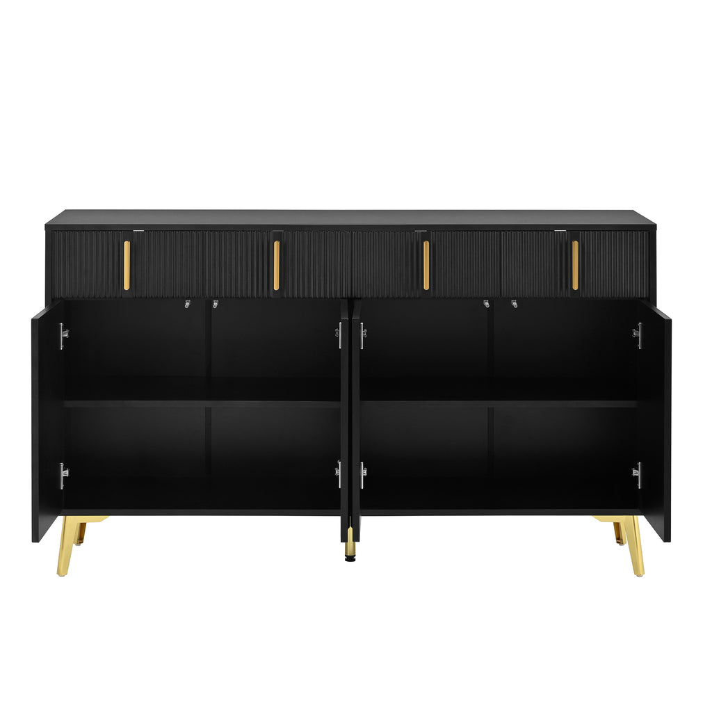 [variant:GA0021S] 4-Door Sideboard with 4 Drawers – Black and Gold image 22