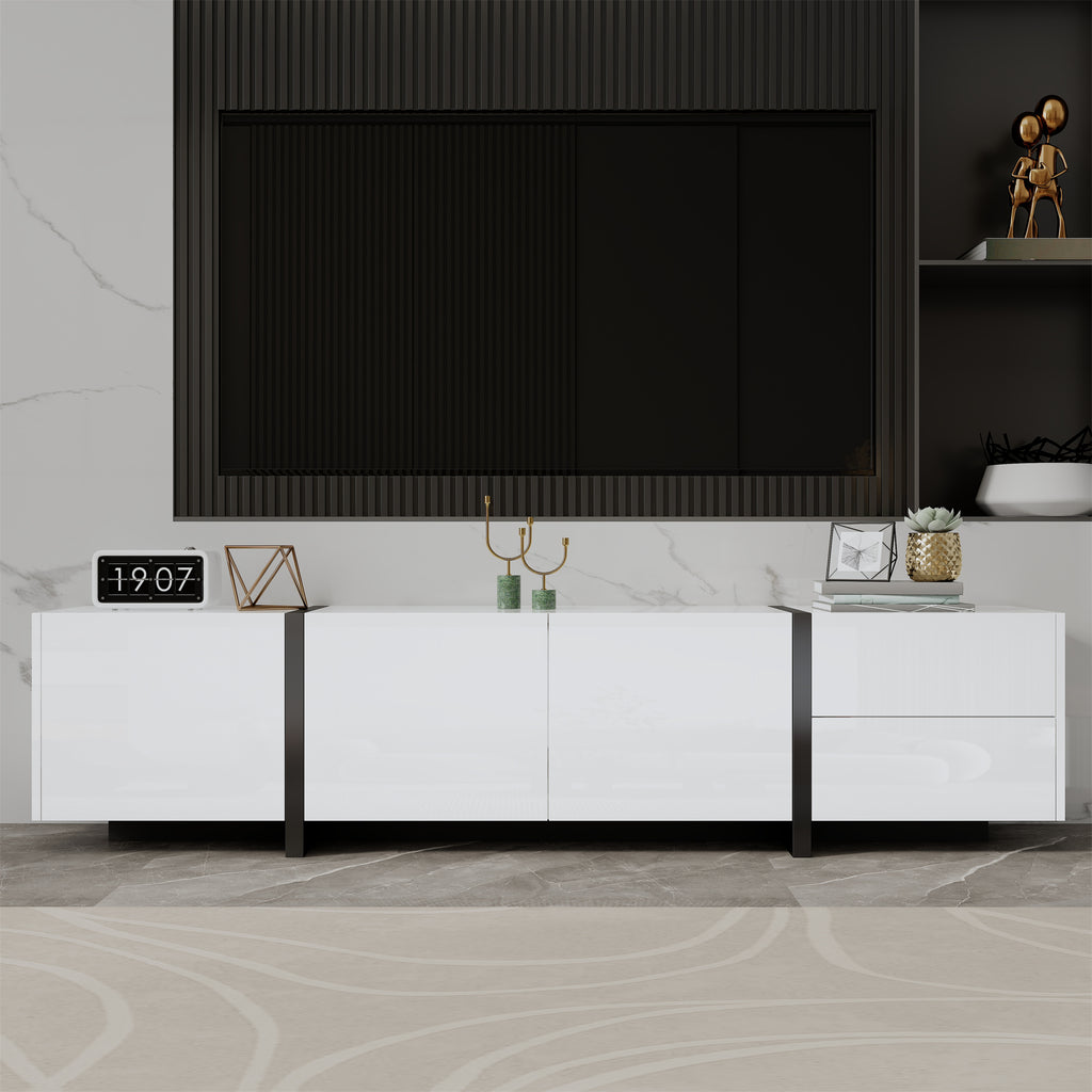 [variant:N875P283187W] High-Gloss LED TV Stand with Storage image 11