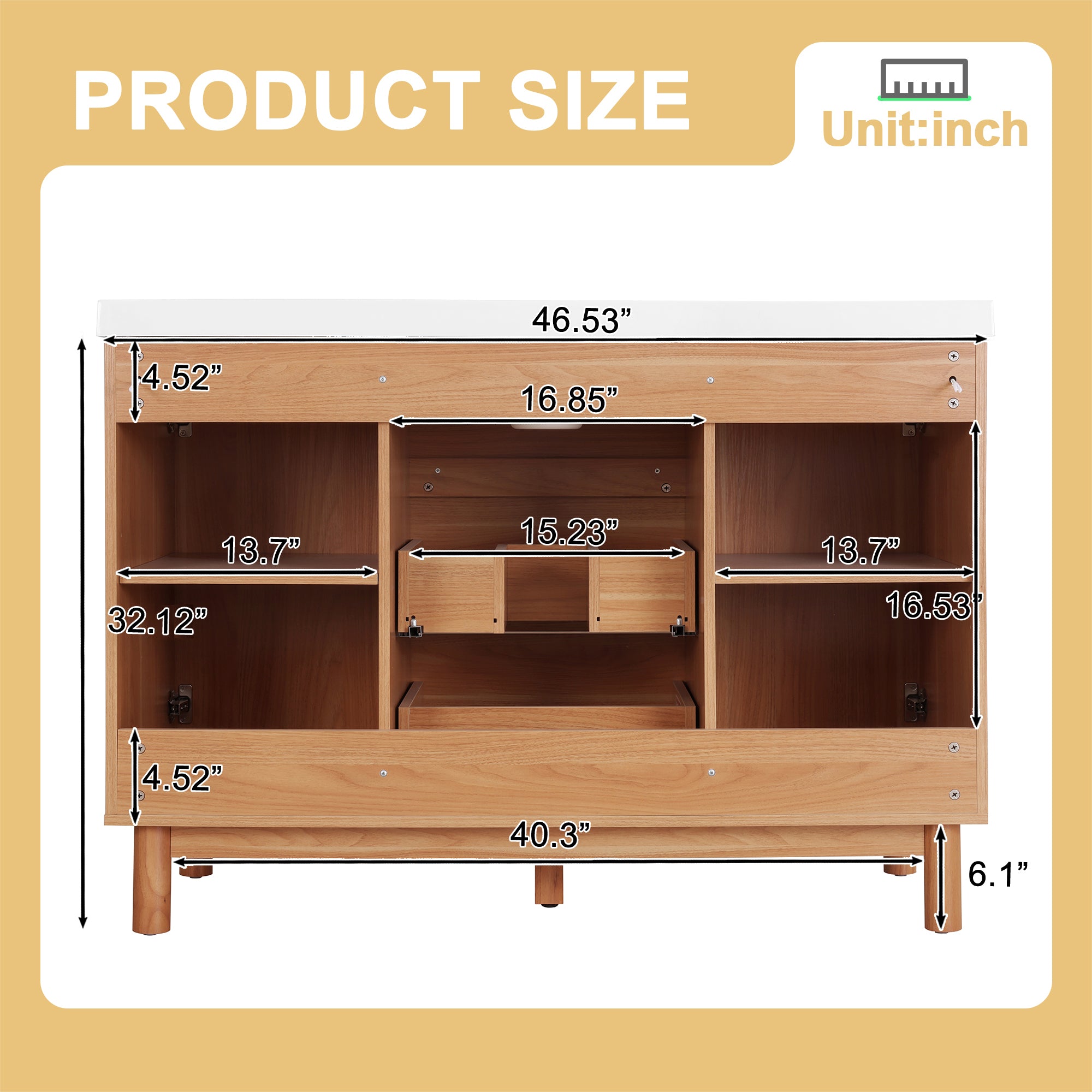 [variant:N729P000036N] Bathroom Vanity with SMC Sink – 47.2-Inch image 21