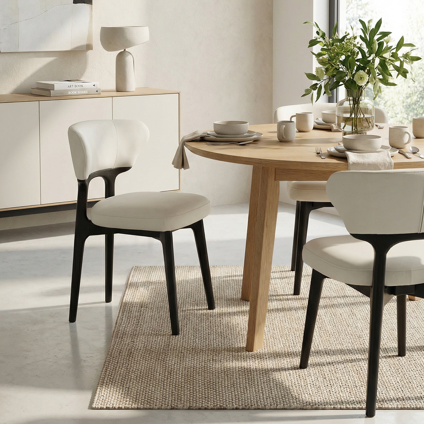 [variant:N876P312810A] Set of 2 Black Upholstered Solid Wood Dining Chairs image 5