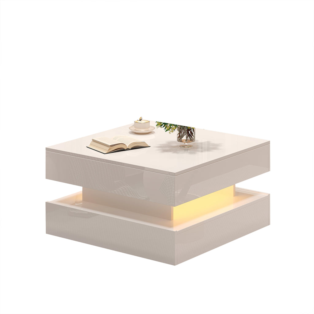 [variant:N892P407973W] White Lift-Top LED Coffee Table with 2 Drawers image 41