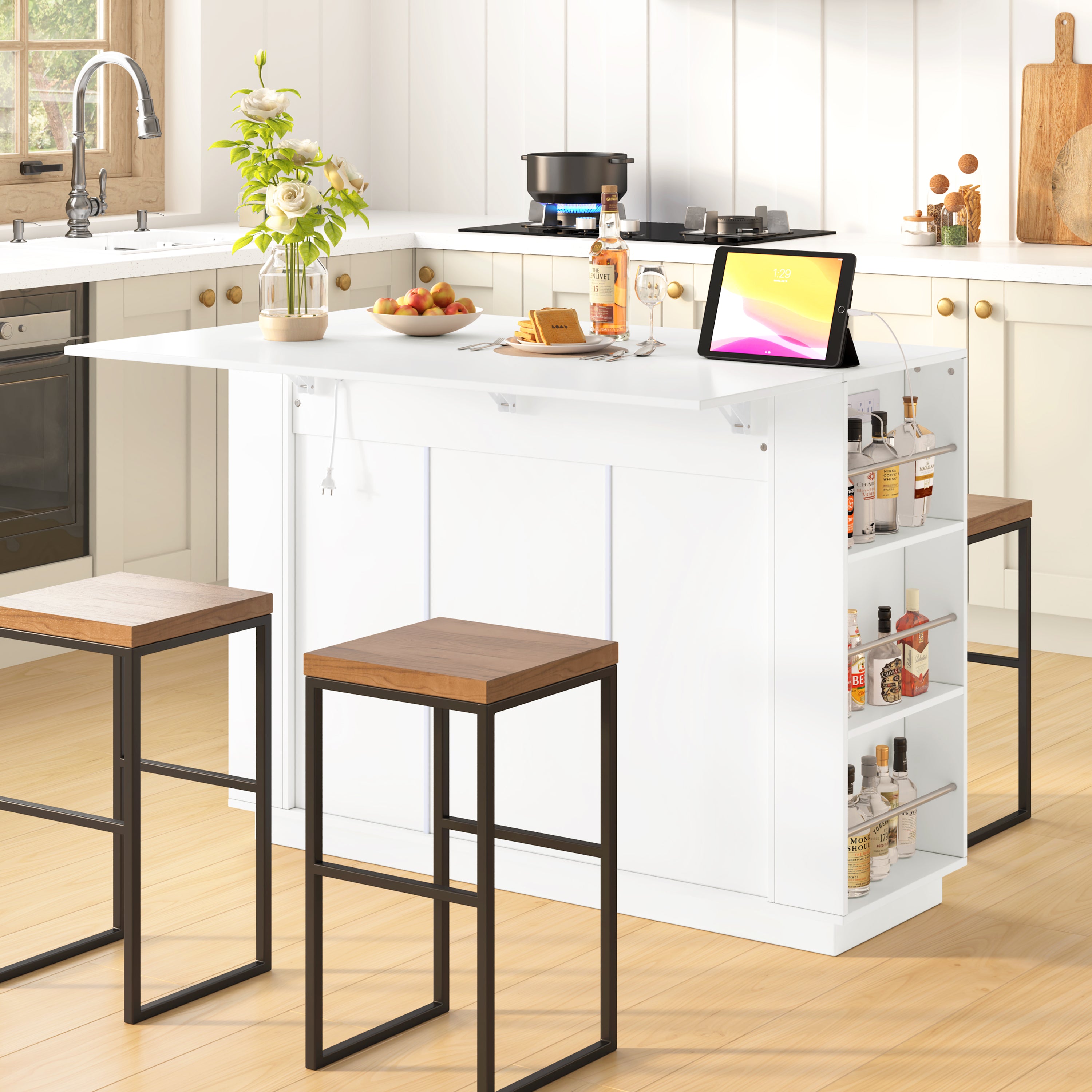 [variant:N889P443148K] Foldable-Top Bar Cabinet with Power Outlet – 47-Inch image 3